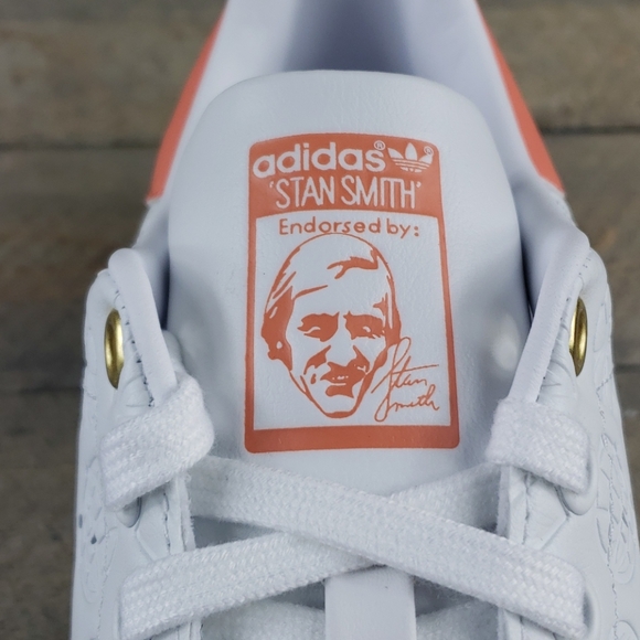 adidas Stan Smith Originals Sneakers White/Coral - Picture 8 of 10